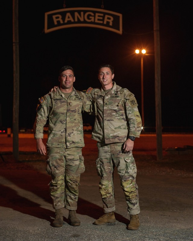 Team 1, from 3rd Infantry Division, poses for a photo during the opening ceremony of the 2021 David E. Grange Jr. Best Ranger Comptition (BRC) at Malvesti Field on Fort Benning, Ga., April 16, 2021. The BRC is a three-day combat-focused military...