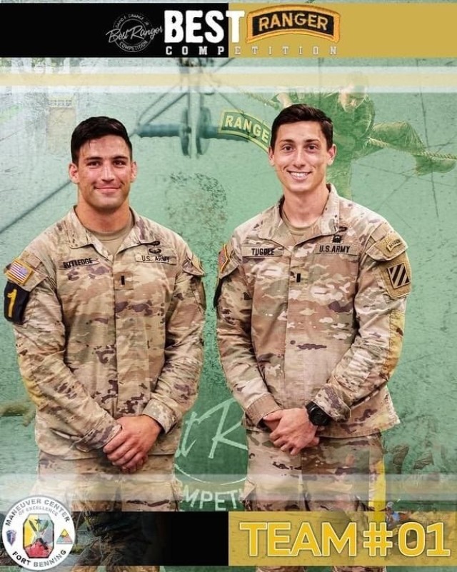 U.S. Army 1Lt. Austin Rutledge and 1st Lt. Jeremy Tuggle, infantrymen assigned to 2nd Battalion, 7th Infantry Regiment, traveled more than 7,000 miles to represent the 3rd Infantry Division at the annual Lieutenant General David E. Grange, Jr Best...