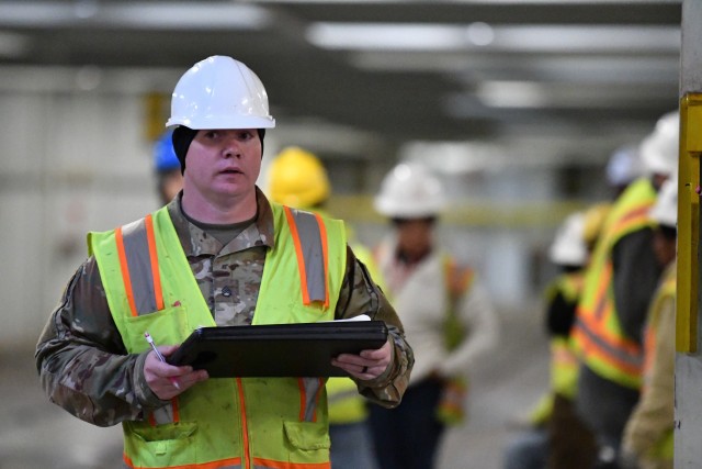 Staff Sgt. David Crowell, 842nd Transportation Battalion cargo specialist, footprints and counts pieces of equipment on the M/V Resolve at the Port of Beaumont 20 February 20, 2020. Soldiers, government civilians and stevedores work together at the port to ensure our Army’s vehicles and equipment arrive at their destination on time. Marine cargo specialists are engaged in every step of the movement process. (U.S. Army photo/Kimberly Spinner)