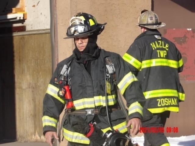 Warrant Officer Eric Martinez on-call with the Hazleton, PA fire department March 12, 2021.