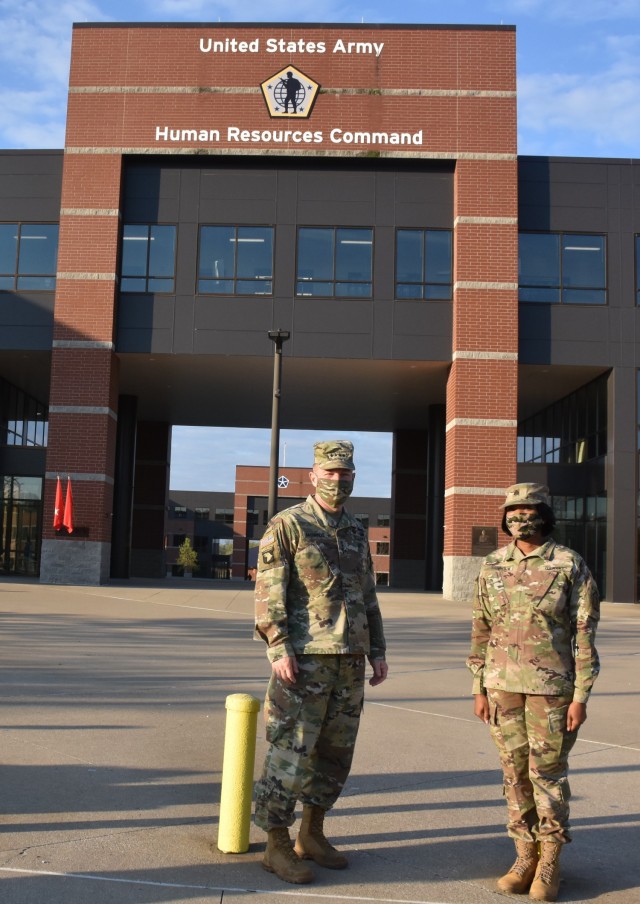 Chief of Staff of the Army Gen. James C. McConville awarded Staff Sgt. Ulita Knight, U.S. Army Human Resources Command test analyst NCO in Systems Integration Branch and Best Warrior Competition winner with a coin of excellence.