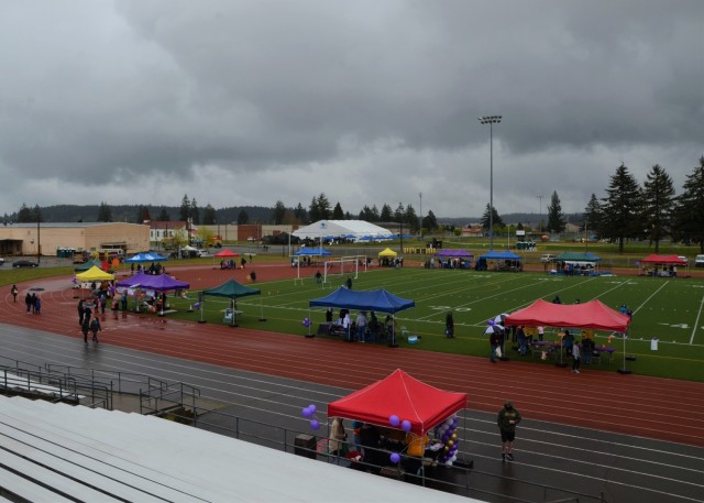 Community members and military children celebrated Joint Base Lewis-McChord&#39;s Kid Fest Apr. 24 at Cowan Stadium, the MWR Fest Tent, Child and Youth Services Field and Freedom Park on Lewis Main. 