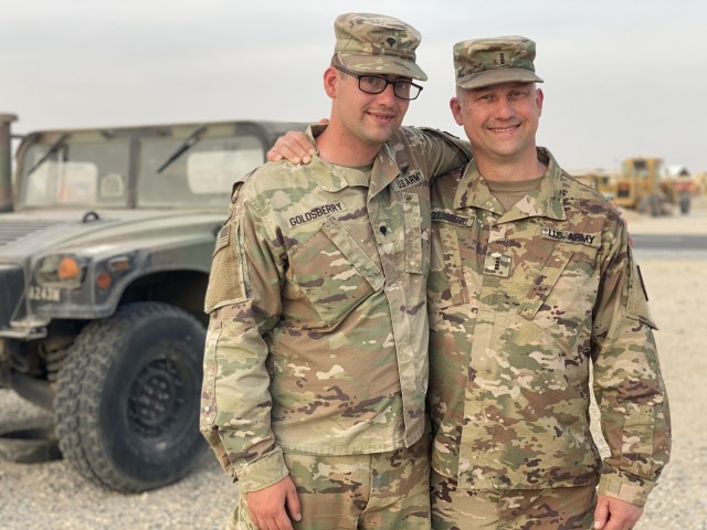 Spc. Tyler Goldsberry (left), 2nd General Support Battalion, 104th Aviation
...