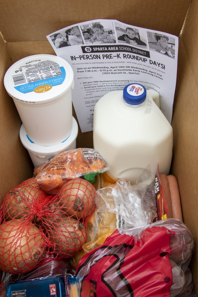 The regional United States Department of Agriculture Food Box program delivered over 1,000 food boxes for distribution to community members of Sparta, Wis., April 7, 2021, at Memorial Park in Sparta. According to the USDA website, the USDA Farmers...