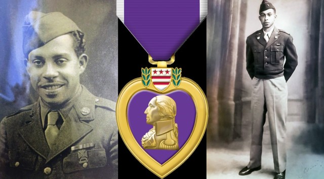 Pvt. Osceola "Ozzie" Fletcher, left, and CWO Johnnie Jones during their time in the Army. Both men were wounded in battle during Operation Overlord in 1944 and were recently approved by the acting Army secretary to receive Purple Heart...
