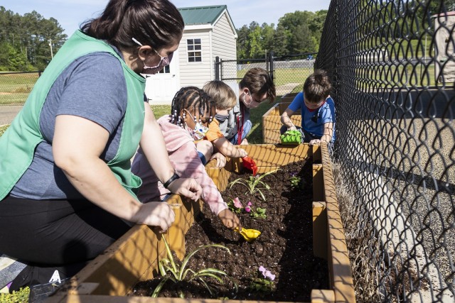 Child and Youth Services students planted flowers in celebration of Earth Day April 22. The garden is an ongoing project for CYS, which allows students to tend the garden themselves. 