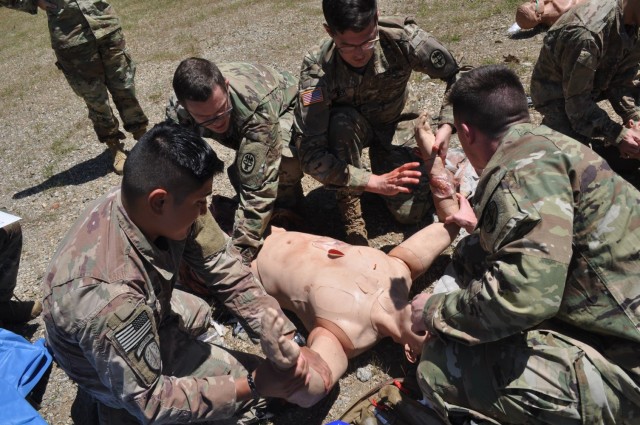 Doctors from Martin Army Community Hospital's Family Medicine Residency Program take part in a mass casualty exercise at the Medical Simulation Training Center as part of their 3-day operational medicine course, Family Medicine Residency Experience.