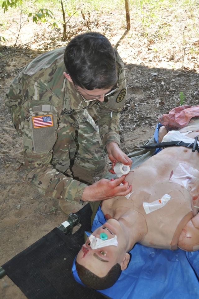 Doctors from Martin Army Community Hospital's Family Medicine Residency Program take part in a mass casualty exercise at the Medical Simulation Training Center as part of their 3-day operational medicine course, Family Medicine Residency Experience.