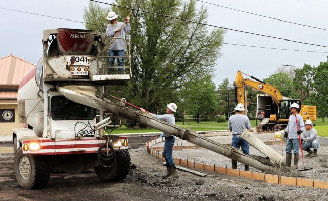 The redesign of Stithton Circle at Fort Knox may be done sooner than expected, according to a DPW official. Construction began March 15 and if the project remains on track, it could be completed as early as mid-June.