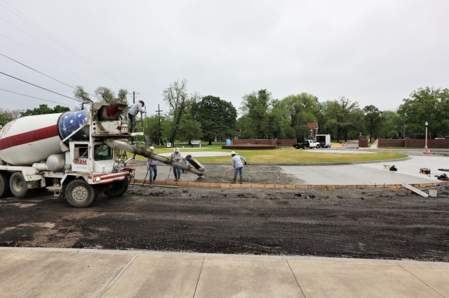 The redesign of Stithton Circle at Fort Knox may be done sooner than expected, according to a DPW official. Construction began March 15 and if the project remains on track, it could be completed as early as mid-June.