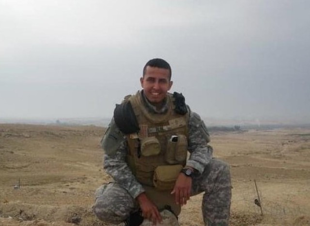 Cadet M. Sayer, an ROTC senior at Tampa University and Iraq native, during his time as a linguist in the mid-2000s. 