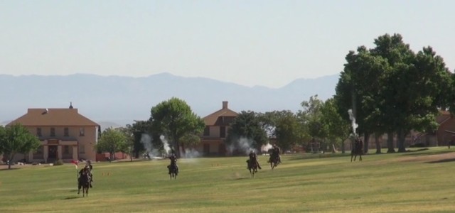 B Troop, 4th U.S. Cavalry (Memorial) welcomes new members to the unit with a ceremony at Fort Huachuca, Arizona.
