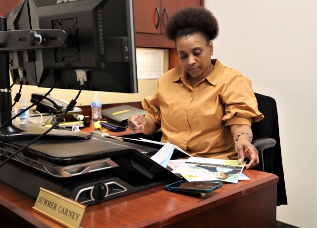Employment services specialist Summer Carney serves as both the spouse optimization center manager, and also the point of contact for all Spouse employment needs.