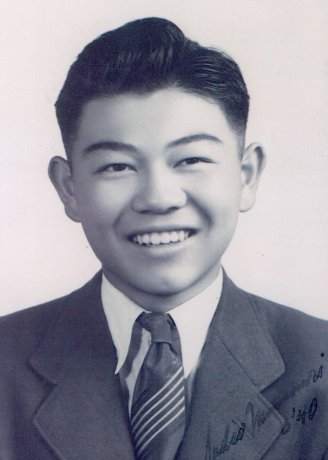 Sadao Munemori smiles in his June 1940 Lincoln High School graduation portrait. He joined the Army during World War II and earned the Medal of Honor for his bravery.