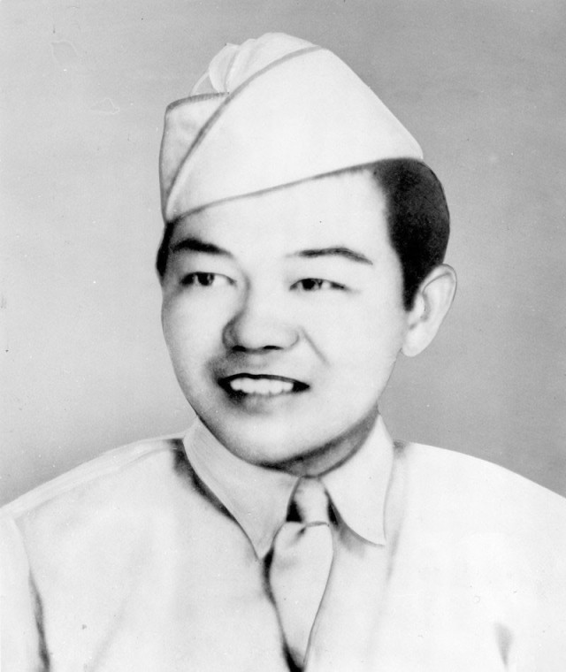 Army Pfc. Sadao Munemori, Medal of Honor recipient, poses for an official photo.