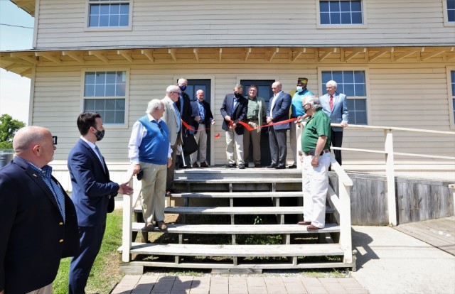 Retired Col. Mike Weaver speaks at the ceremony May 8, 2021, to mark the grand opening of the newest General George Patton Museum exhibit. Weaver was given the honor of cutting the ribbon to commemorate the occasion.