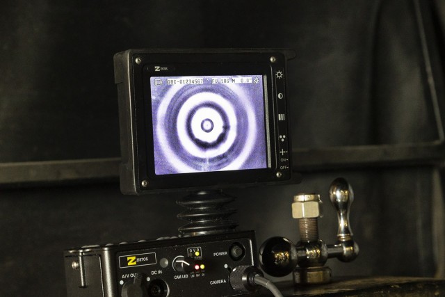 The digital display accessory for the borescope allows technicians to see inside of the tube to inspect for cracks. The display is also capable of capturing video as well as still images.
