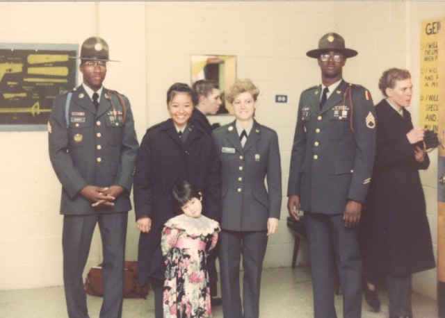 Then-Army Pvt. Danielle Ngo poses for a photo after graduating from basic combat training in 1990.