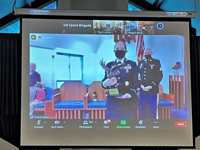 At a virtual award event, Sgt. 1st Class Jessica Llavet, an operations sergeant and lead sensor manager cell evaluator for 1st Space Brigade at Fort Carson, Colorado, recently won the Colorado Springs Chamber & Economic Development Corporation’s...
