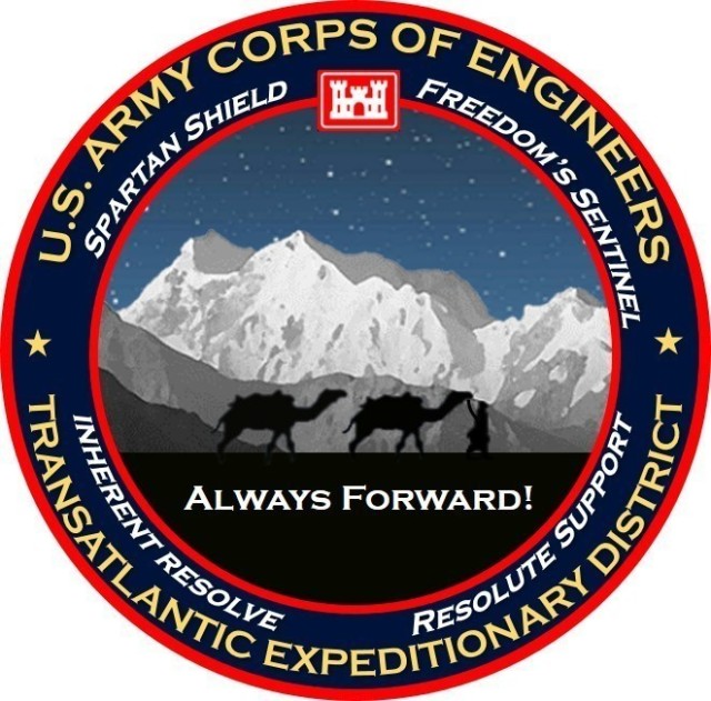Introducing the Transatlantic Expeditionary District logo with a Mission Statement that reads: The Transatlantic Expeditionary District provides theater-wide engineering solutions and expertise in support of U. S. Coalition, and Host Nation...
