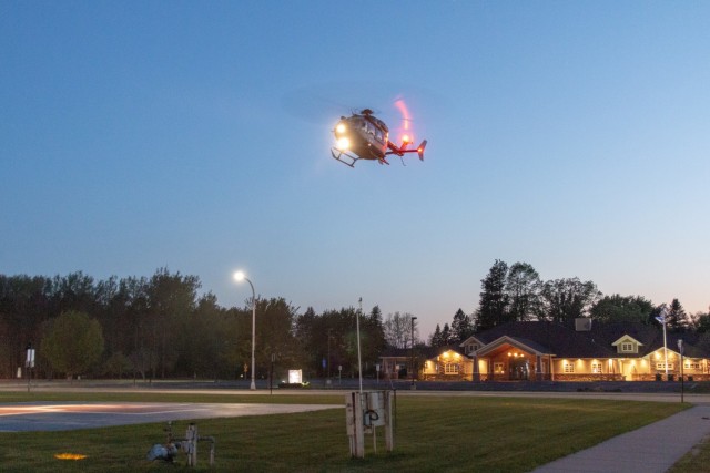 National Guard helicopters train on evacuations with local hospital