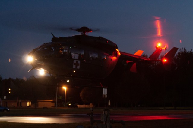 National Guard helicopters train on evacuations with local hospital
