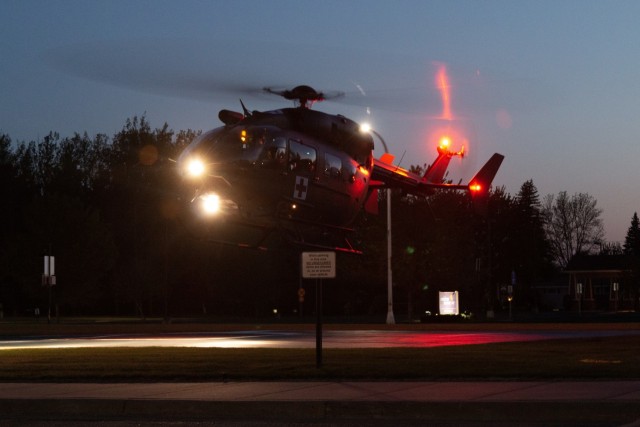 National Guard helicopters train on evacuations with local hospital