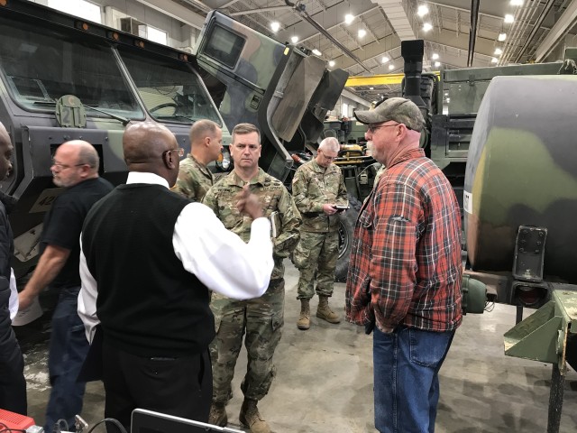 Maj. Gen. K. Todd Royar, commanding general, U.S. Army Aviation and Missile Command, tours the Aviation Center Logistics Command Missiles and Fires Division at Fort Sill, Oklahoma. The team there ensures training equipment is safe and reliable so Fort Sill can focus on generating the Army&#39;s future force. 