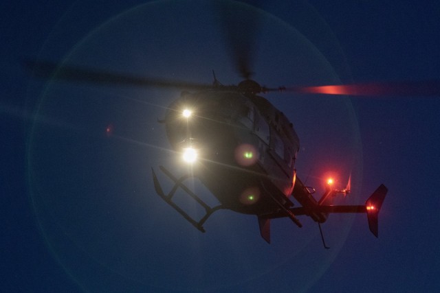National Guard helicopters train on evacuations with local hospital