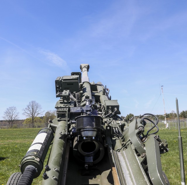 The 2nd Cavalry Regiment displays their 155mm lightweight towed Howitzer as part of the Dynamic Front 21 Academics Day, Vilseck Army Air Field, Germany, May, 09, 2021. Dynamic Front 21 includes approximately 1,800 participants from 15 nations, May...