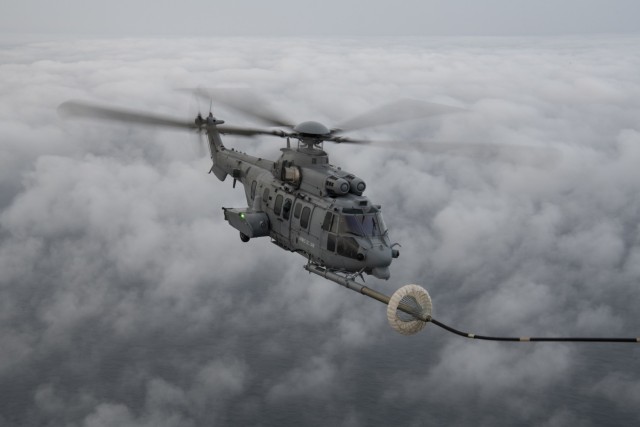 An Air Force MC-130J Commando II refuels a French helicopter in February. The Air Force Special Operations Wing provides air refueling capability that enables NATO allies and partners to fly long distances ensuring they are postured to execute...