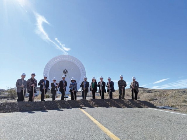 NASA officials, the Fort Irwin community and High Desert visitors broke ground on a new antenna at Fort Irwin’s Goldstone Deep Space Communications Complex on Feb. 11, 2020. The new antenna dish is called “Deep Space 23” and it will be a...