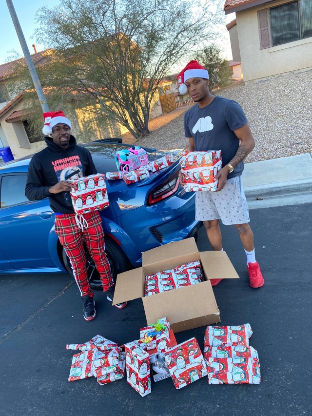 A Fort Irwin soldier and his veteran friend made Christmas 2020 better for dozens of families in the community by donating gifts at no charge.