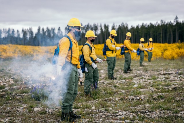 Soldiers from the Washington National Guard take part in wildland firefighter training with the Washington Department of Natural Resources at Joint Base Lewis-McChord May 25, 2021. The Washington National Guard has partnered with the DNR since...