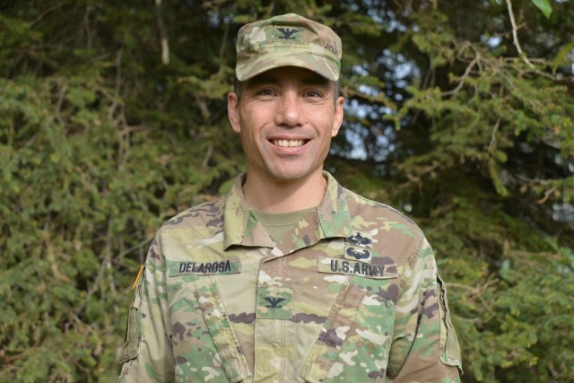 Col. Damon Delarosa, U.S. Army Corps of Engineers – Alaska District commander, stands outside district headquarters May 27. Of the 29 men who have led the organization, Delarosa is the first person of Asian descent to serve in this role, something he reflected on this Asian American and Pacific Islander Heritage Month. This year’s theme, chosen by the Federal Asian Pacific American Council, is advancing leaders through purpose-driven service.