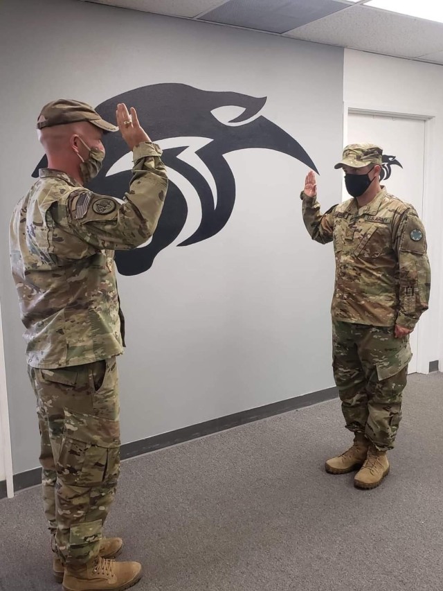 Maj. Chad Evans had his brevet promotion ceremony on Aug. 4, 2020 with proper safety measures in place
