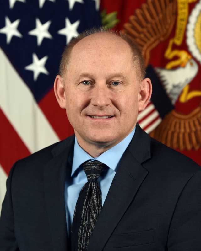Honorable John E. Whitley, former Acting Secretary of the Army, poses for his official portrait in the Army portrait studio at the Pentagon in Arlington, Va, Jan. 21, 2021.