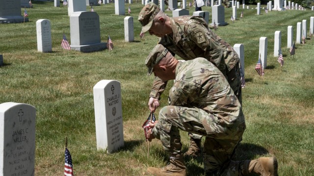 
Chaplains honor the fallen during &#34;Flags In&#34; at Chaplains Hill