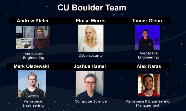 Students from University of Colorado Boulder team with U.S. Army Space and Missile Defense Command to win a Designing for Defense competition this month. Members of the winning team are Tanner Glenn, Joshua Hamel, Alexander Karas, Eloise Morris,...