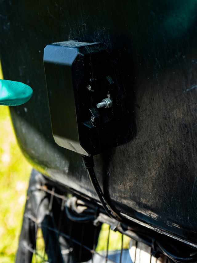 Applied Aquatics, licensed applicator, Jeff Smith points to the Spray Tracking Device that was outfitted to some of the airboats piloting program for Florida Fish and Wildlife, the U.S. Army Corps of Engineers and the Florida Water Management...