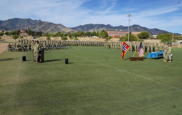 Comanche Company presents Norwegian Foot March badge