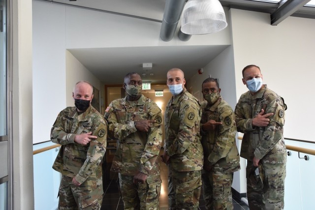 From left to right, Brig. Gen.  Mark Thompson, Regional Health Center commander, Lt. Gen. R. Scott Dingle, the U.S. Army Surgeon General and Commander of the U.S. Army Medical Command, Sgt.  Gerald Thompson, non-commissioned officer of the...