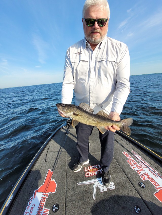 Burnie Haney, a local charter captain and 10th Mountain Division (LI) retiree, has a lifelong passion for angling, and he can often be found fishing from his boat in Lake Oneida. (Photo by Mike Strasser, Fort Drum Garrison Public Affairs)