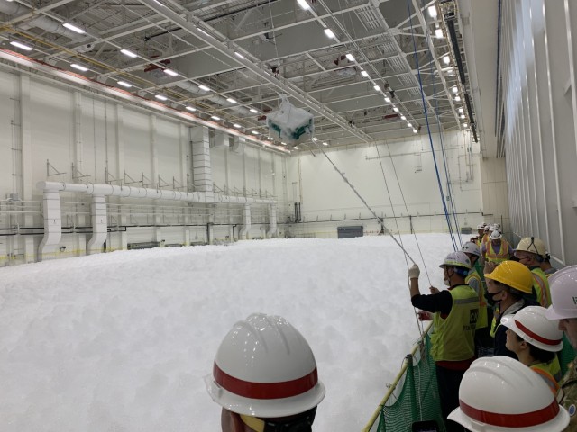 The Far East District engineer team passed a major milestone in the construction of project AV051 CY16 ROKFC In-Kind, A05R507, 3rd Military Intelligence Aircraft Maintenance Hangar Complex, by successfully completing a High Expansion Foam Dump...