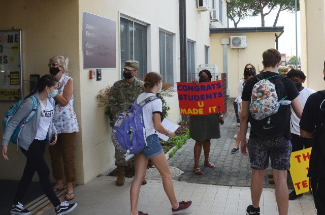 VICENZA, Italy - Vicenza High School students leave school June 10, 2021, at the end of a full year of classes held despite the COVID-19 pandemic. 
...