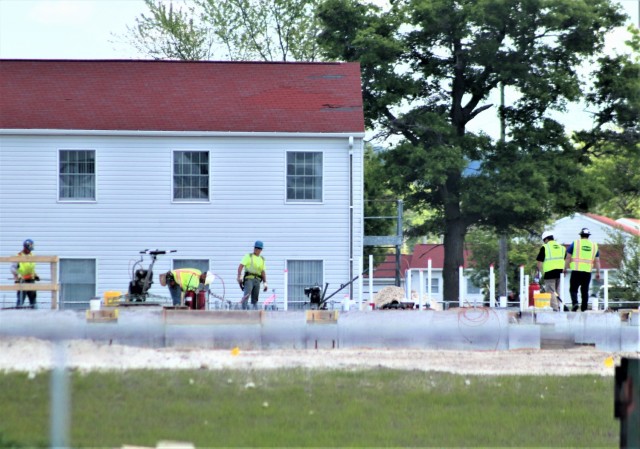 Infrastructure work is shown under way June 2, 2021, in the 1600 block of the cantonment area at Fort McCoy, Wis., for a second transient training troops barracks project. The second barracks $18.8 million barracks project was awarded to L.C....