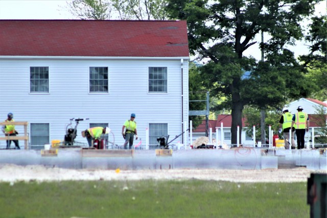 Infrastructure work is shown under way June 2, 2021, in the 1600 block of the cantonment area at Fort McCoy, Wis., for a second transient training troops barracks project. The second barracks $18.8 million barracks project was awarded to L.C....