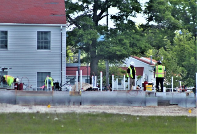 Infrastructure work is shown under way June 2, 2021, in the 1600 block of the cantonment area at Fort McCoy, Wis., for a second transient training troops barracks project. The second barracks $18.8 million barracks project was awarded to L.C....