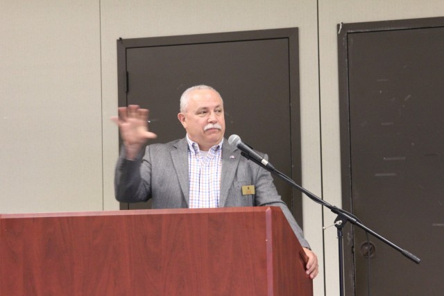 The Rev. Randy Brandt, a retired chaplain and U.S. Army colonel, speaks to Fort McCoy, Wis., community members at the Memorial Day Prayer Luncheon, held May 27 at the installation. The Religious Support Office organizes prayer lunches for both...