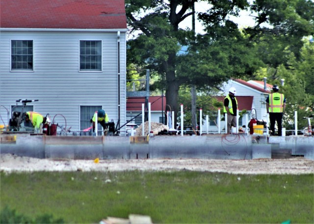 Infrastructure work is shown under way June 2, 2021, in the 1600 block of the cantonment area at Fort McCoy, Wis., for a second transient training troops barracks project. The second barracks $18.8 million barracks project was awarded to L.C....